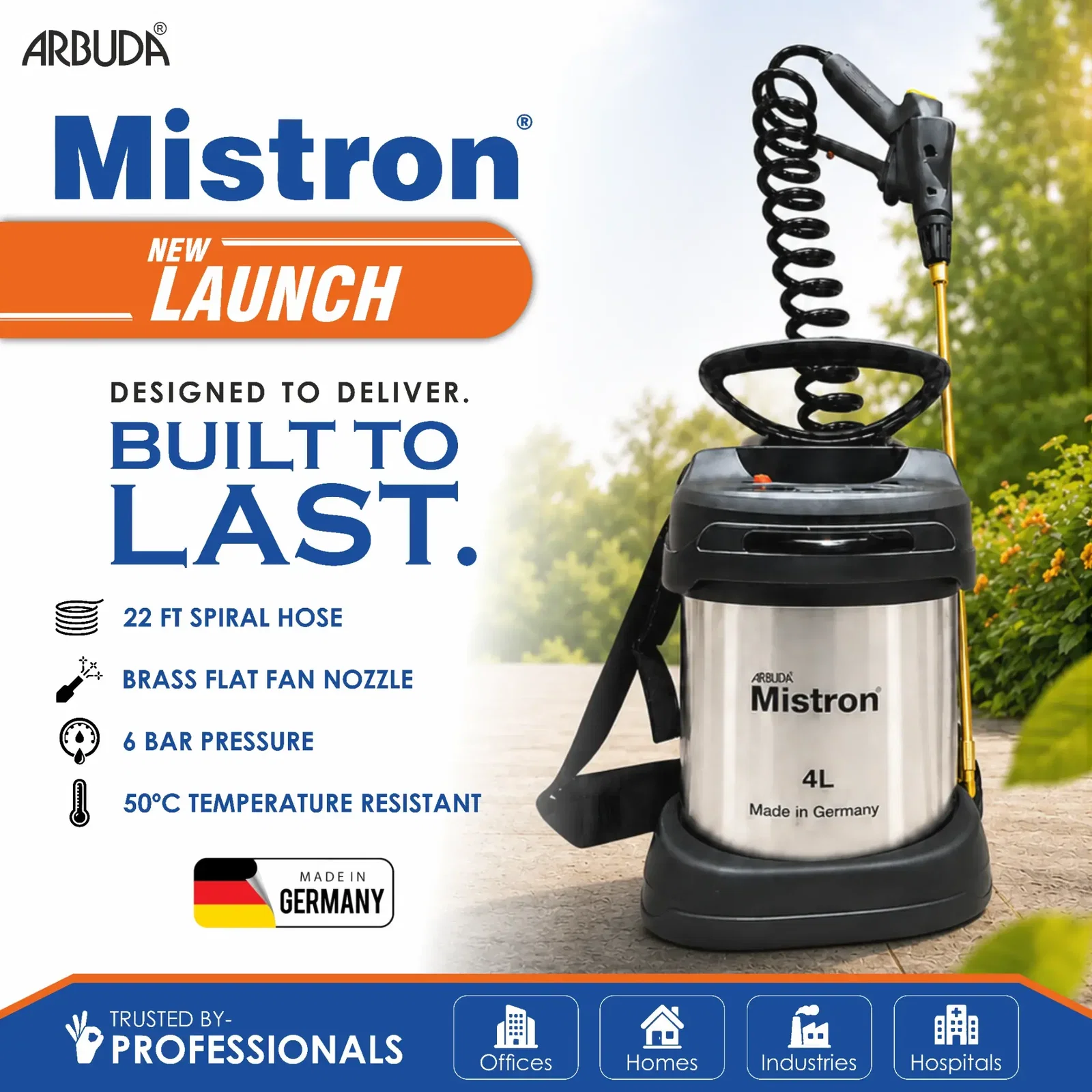 Arbuda Mistron - Stainless Steel Hand Compression Sprayer