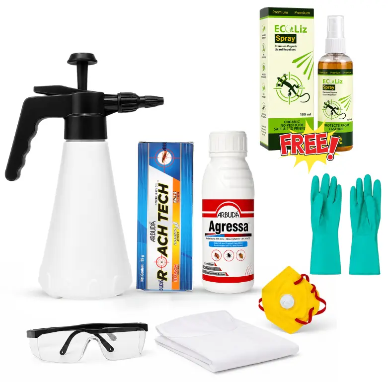 Complete Home Pest Control Kit for Cockroaches, Lizards, Bed Bugs & Houseflies