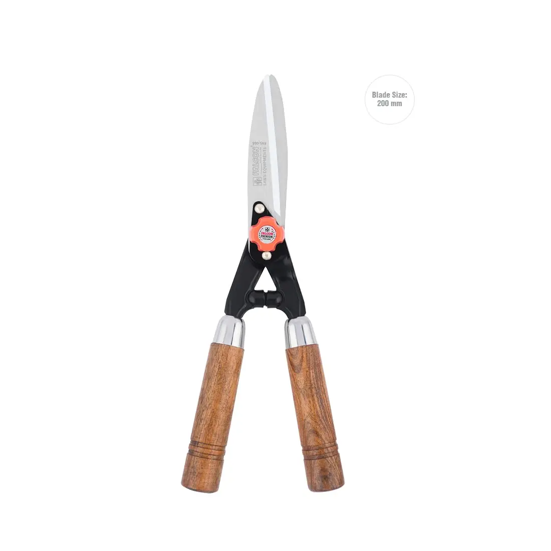 Falcon FHS-666 Steel Hedge Shear with Wooden Handle | Hardened Steel Blades