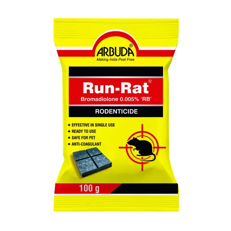 Run Rat  ( Bromodiolone 0.005% RB ) - Kills Rat, Mouse and Rodents