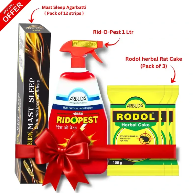 Mast Sleep Pack of 12 strips + Rid-O-Pest 1 Ltr + Rodol 100 gm (3 Qty)
