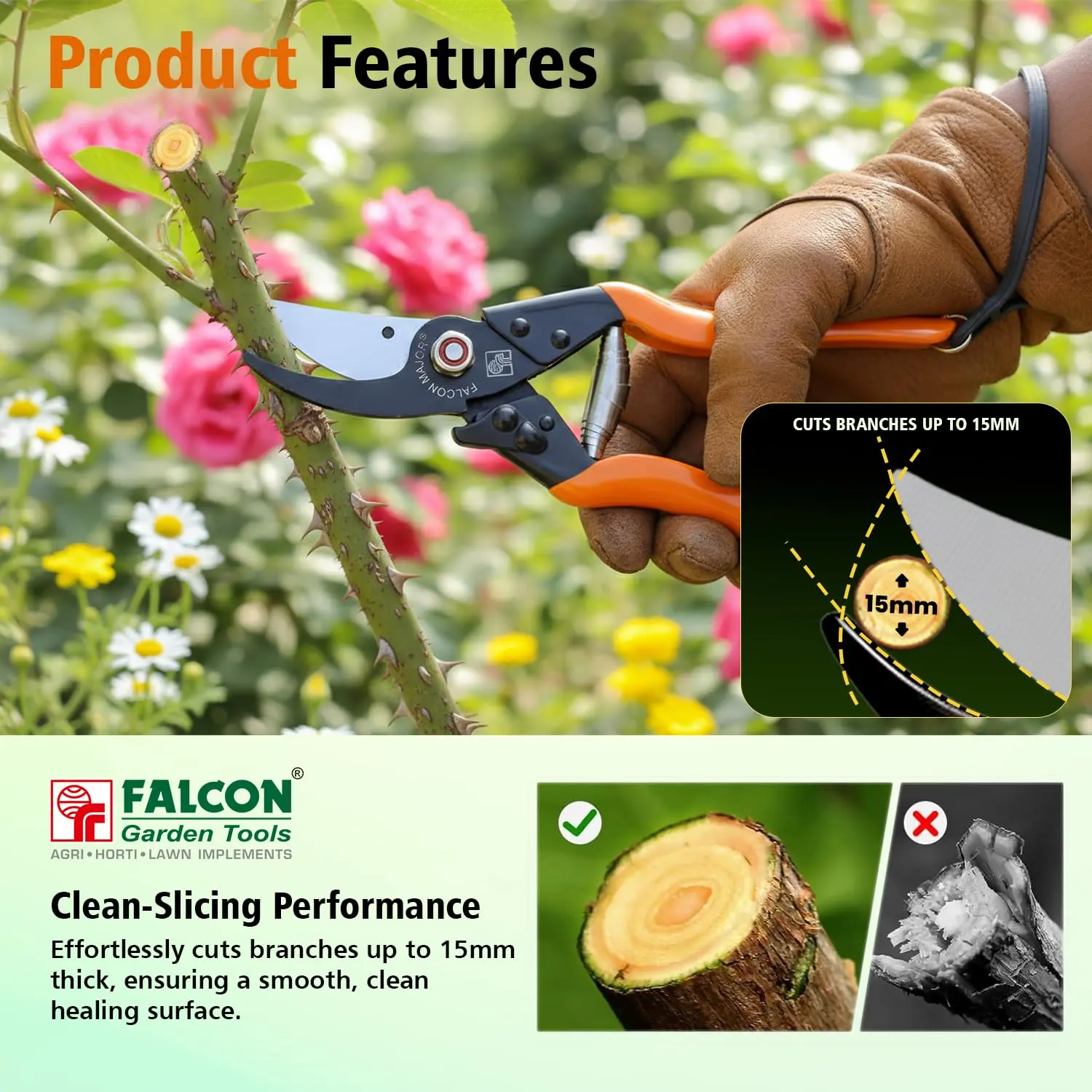 Falcon Pruning Secateur Major Heavy Duty Garden Cutter