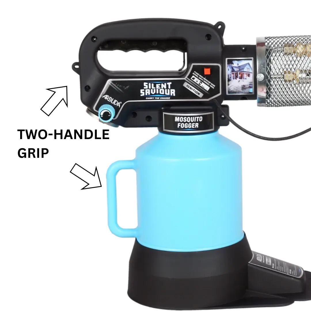 Silent Saviour- Zero Maintenance Heavy Duty Mini Fogging Machine with 2 Gas Cans and 1 Mosquito killer Fogging Liquid & Pesticide, Portable Fogger  (2 LTR Tank) | Effective Fogging With Extra Dense Fog | Effective Fogging With Extra Dense Fog