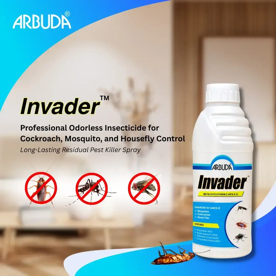 Invader - Odorless Cockroach Killer Pesticides 1 Ltr + Free 250 ml Sprayer