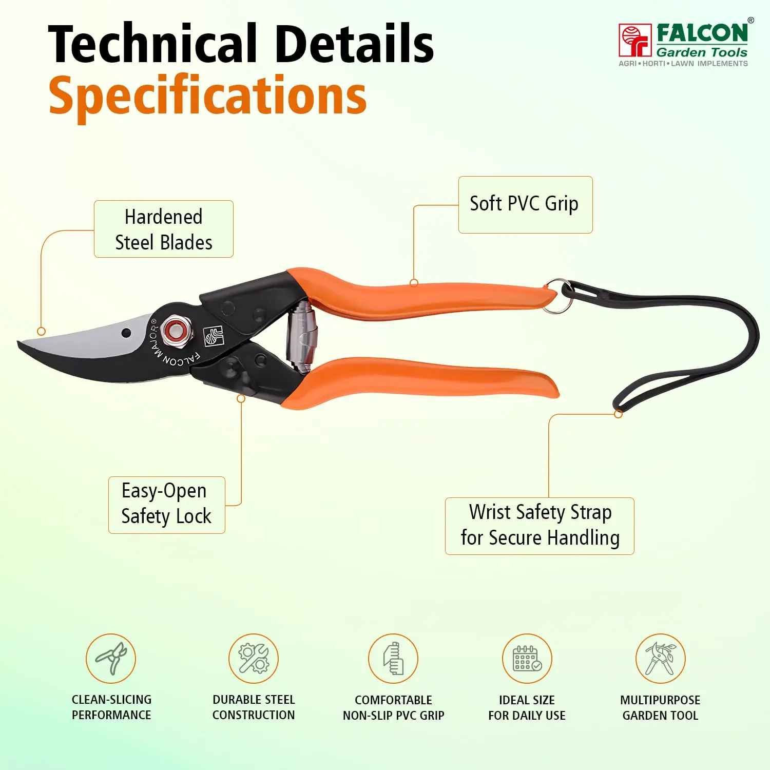Falcon Pruning Secateur Major Heavy Duty Garden Cutter