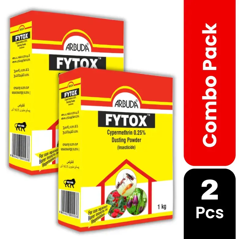 Fytox 1 Kg Pack of 2 | Cypermethrin 0.25% DP Dusting Powder for Cockroach, Ant & Crawling Insect Control | Household & Agricultural Pest Control