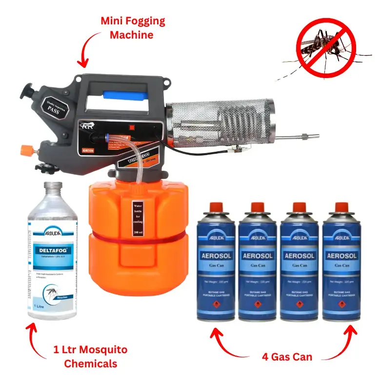 Torpedo Mini Fogging Machine for mosquito 1 Qty with Gas Cans 4 Qty & 1L Deltafog 1 Qty