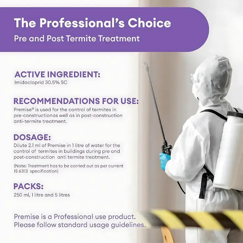 Premise SC 250 ml Pack of 2 Termite Killer | Imidacloprid 30.5% SC for Pre & Post Construction Termite Treatment | Long Lasting Deemak Control Chemical