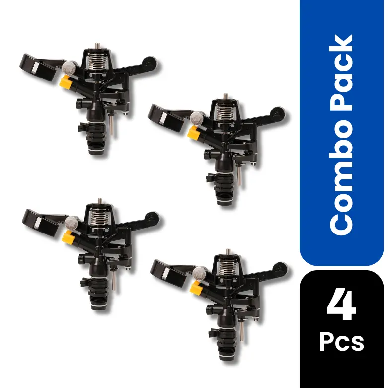 Automat HT-46 Part Circle Plastic Sprinkler 3/4 Inch Pack of 4 | Half Round Impact Sprinkler for Agriculture, Garden & Lawn Irrigation | 25–35 Ft Radius