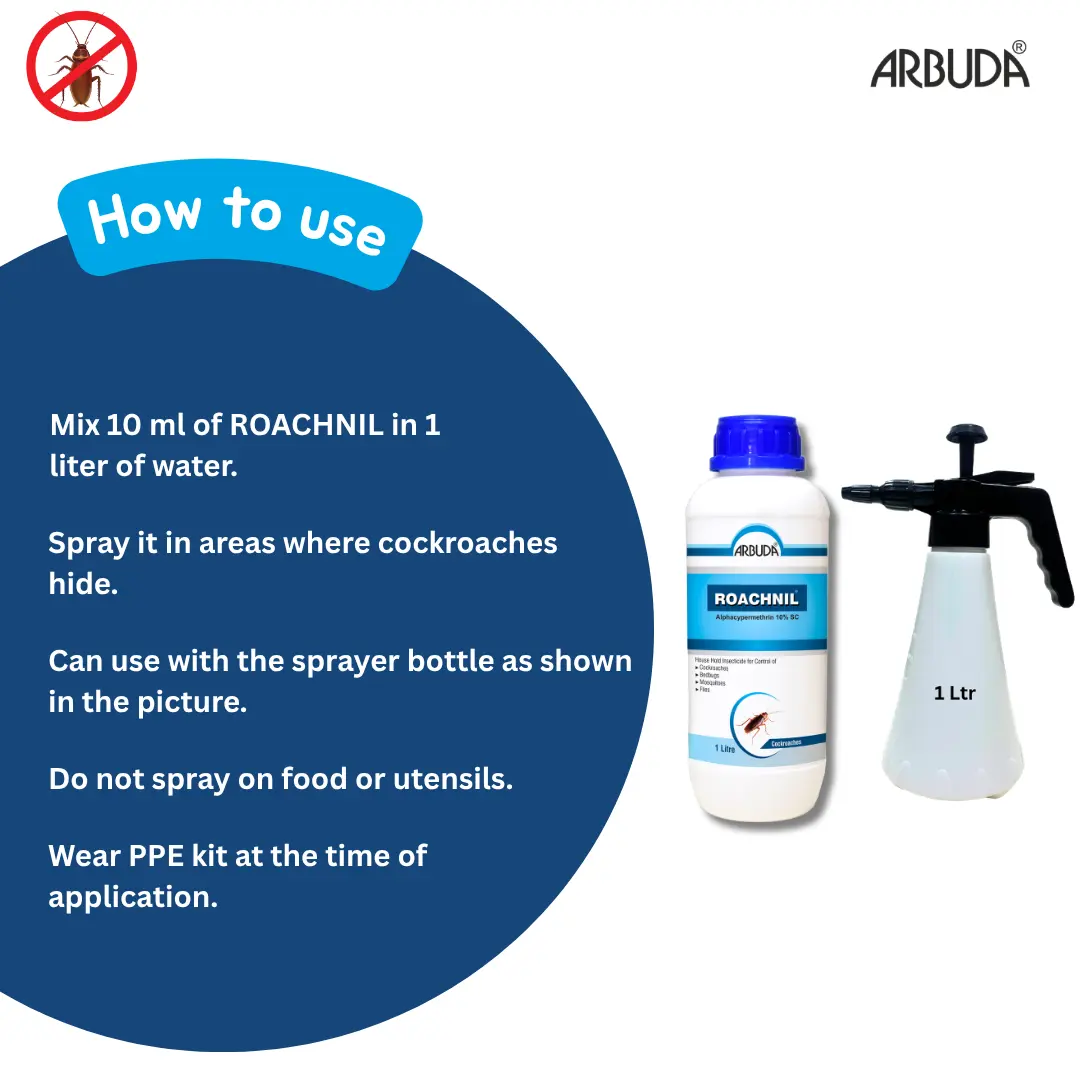 Roachnil Odorless Pesticide Pack of 5 | Alphacypermethrin 10% SC for Cockroach, Mosquito & Fly Control | Long Lasting Pest Control Solution