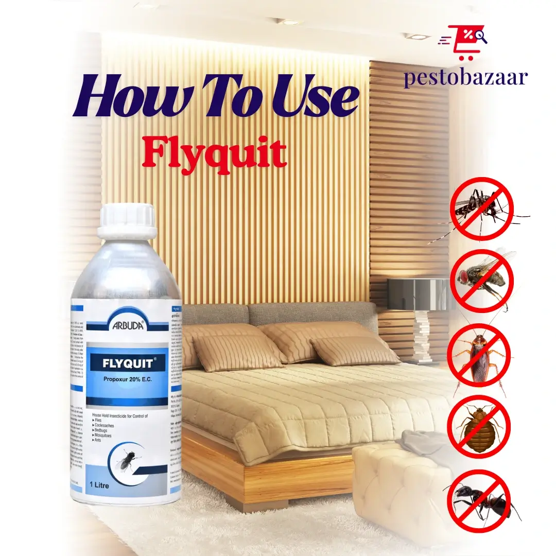 Flyquit 1 Ltr + Roachbait Gel 35 g Combo Pack | Propoxur 20% EC Insecticide for Cockroach, Bedbug, Mosquito & Fly Control | Fast Knockdown Pest Control video preview