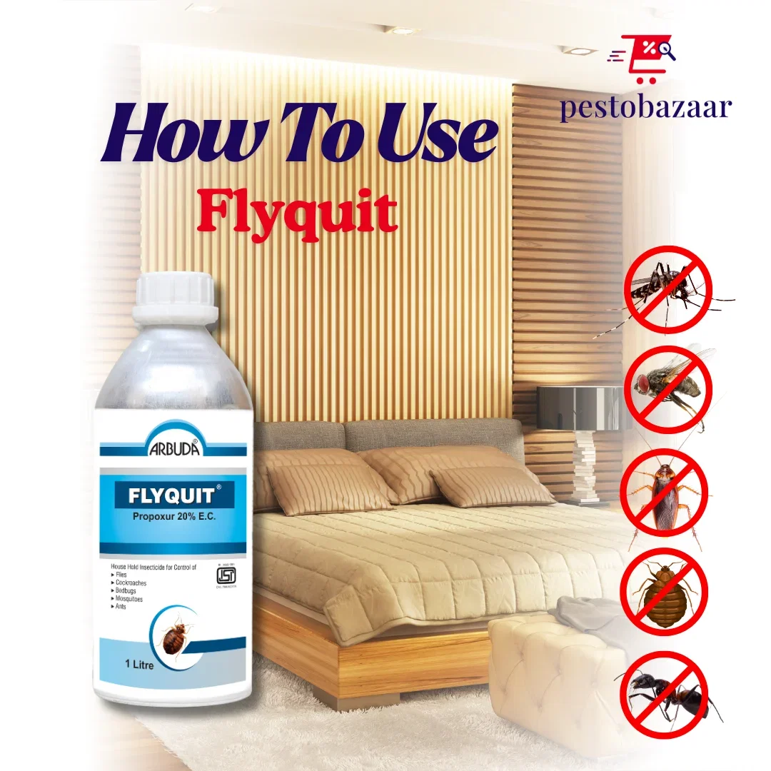 Flyquit Insecticide Pack of 10 | Propoxur 20% EC for Cockroach, Bedbug, Fly & Mosquito Control | Fast Knockdown Pest Control Solution