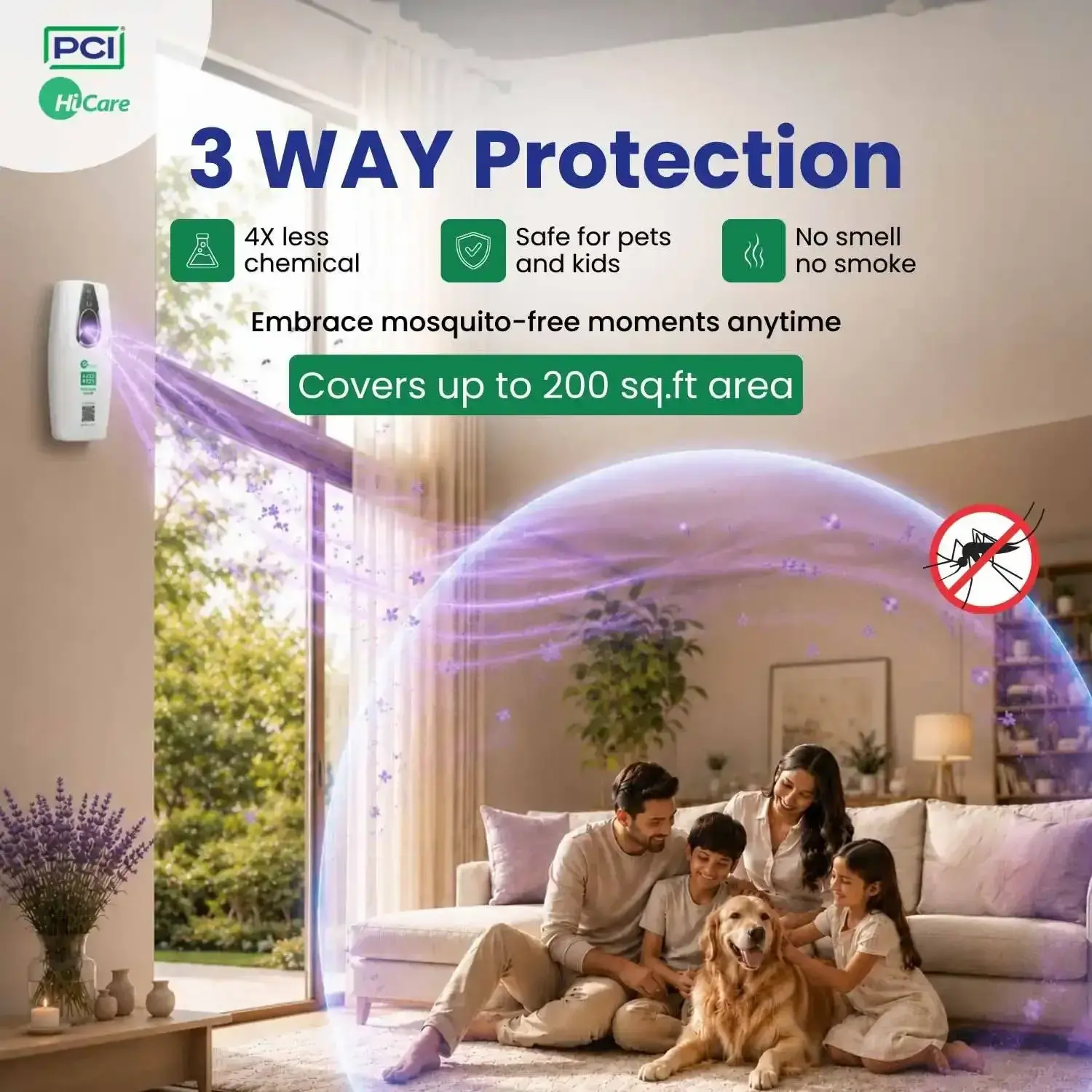 AutoMos Mosquito Repellent Machine + 1 Refill – 90 Days Starter Pack