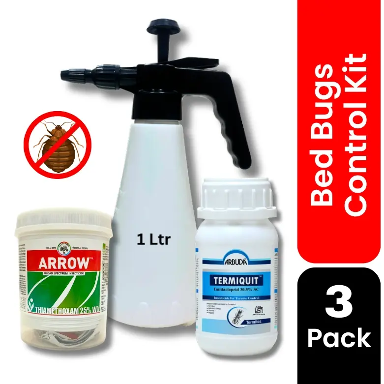 Bedbugs Control Kit for Home | Bed Bug Killer Combo with Arrow Thiamethoxam 25% WG, Termiquit Imidacloprid 30.5% SC & 1 Litre Pressure Sprayer | Complete Bed Bug Treatment Solution