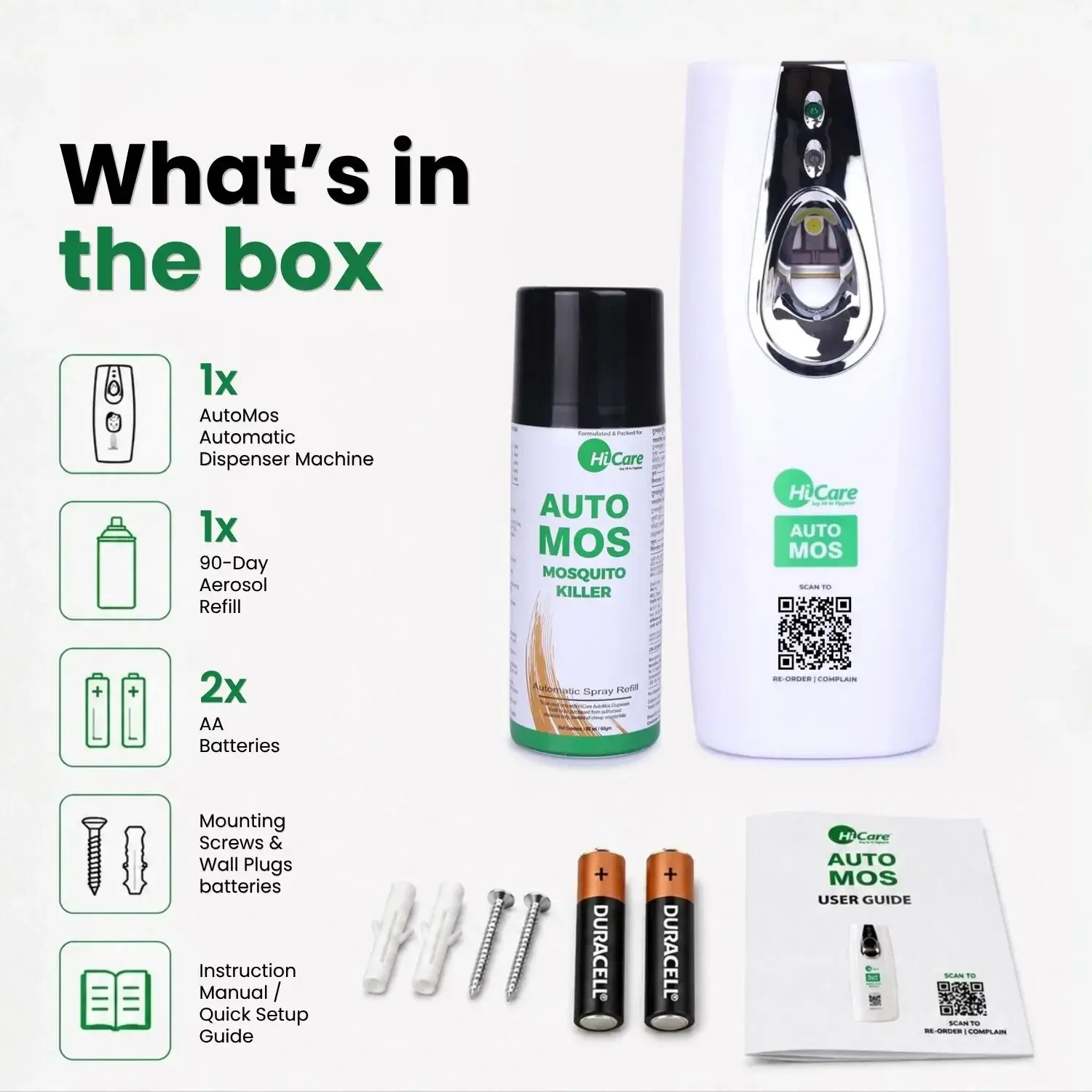 AutoMos Mosquito Repellent Machine + 1 Refill – 90 Days Starter Pack