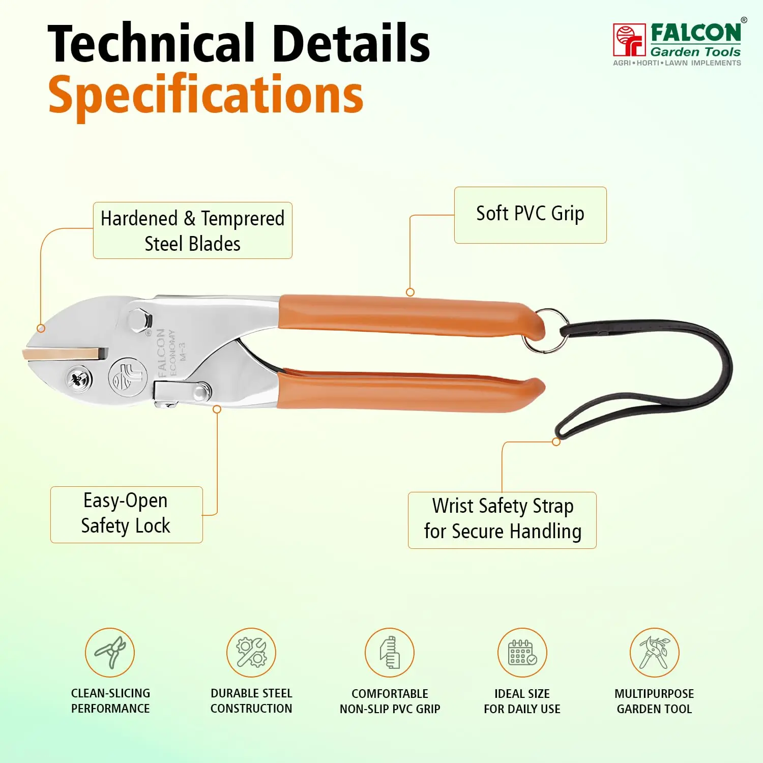Falcon Pruning Secateurs Economy M-3 Garden Cutter