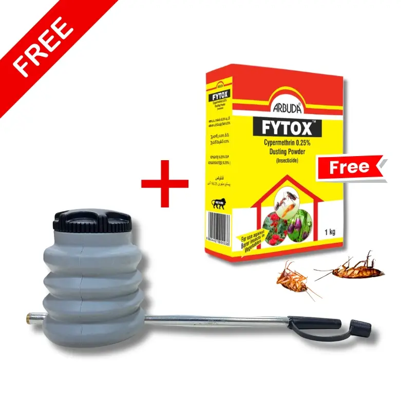 Arbuda Puff Duster with FREE 1 Kg Fytox (Cypermethrin 0.25% DP Dusting Powder)