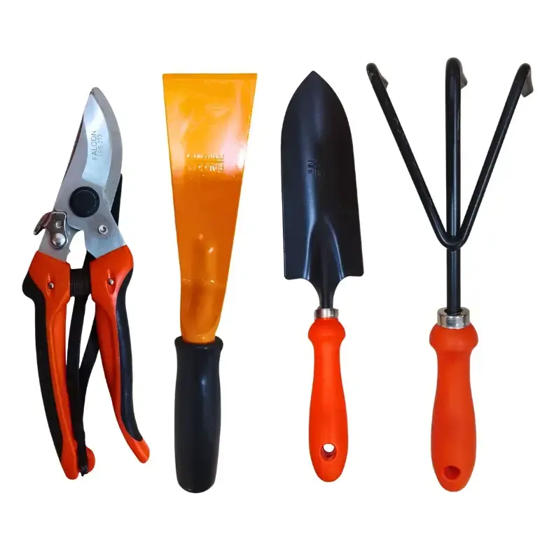 Falcon Garden Tool 4 Pcs Set FGT-31 | Pruning Secateur, Trowel, Cultivator & Khurpa Gardening Kit