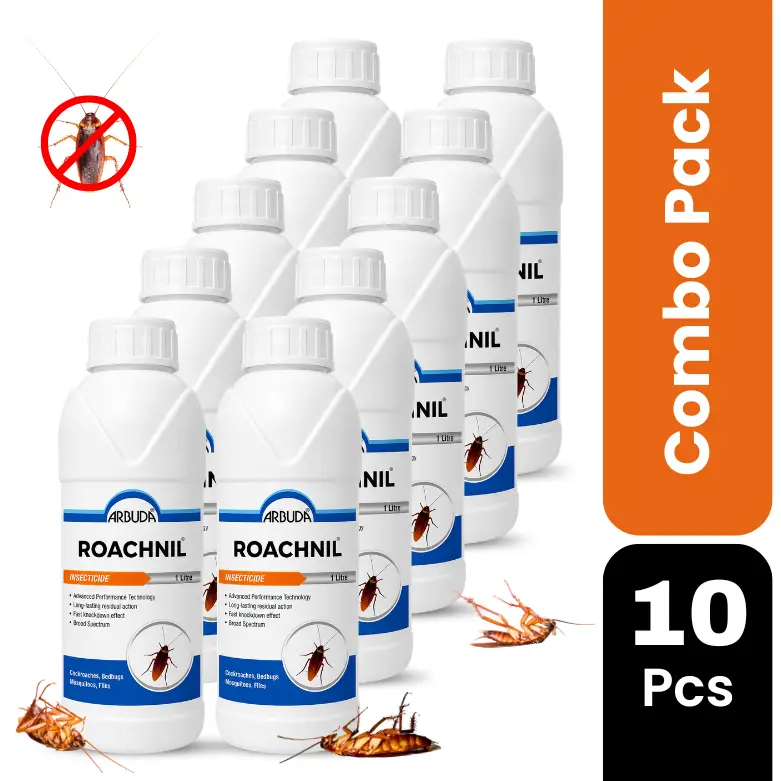 Roachnil Odorless Insecticide Pack of 10 | Alphacypermethrin 10% SC for Cockroach, Mosquito & Fly Control | Long Lasting Pest Control Solution