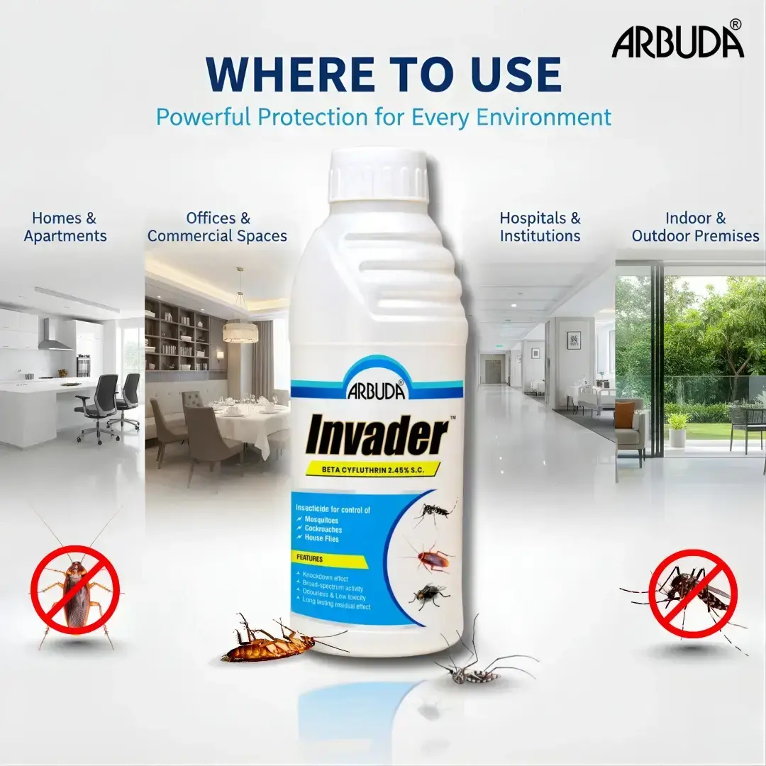 Invader - Odorless Cockroach Killer Pesticides 1 Ltr + Free 250 ml Sprayer