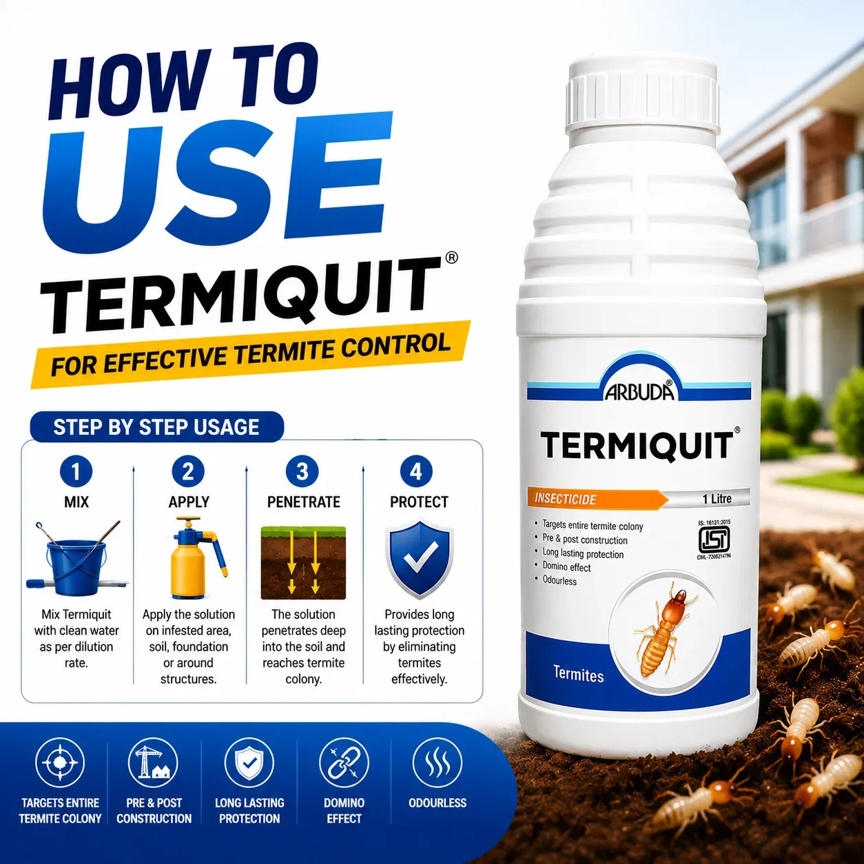 Termiquit For Termite Control (Deemak Killer) chemical 250 ml video preview