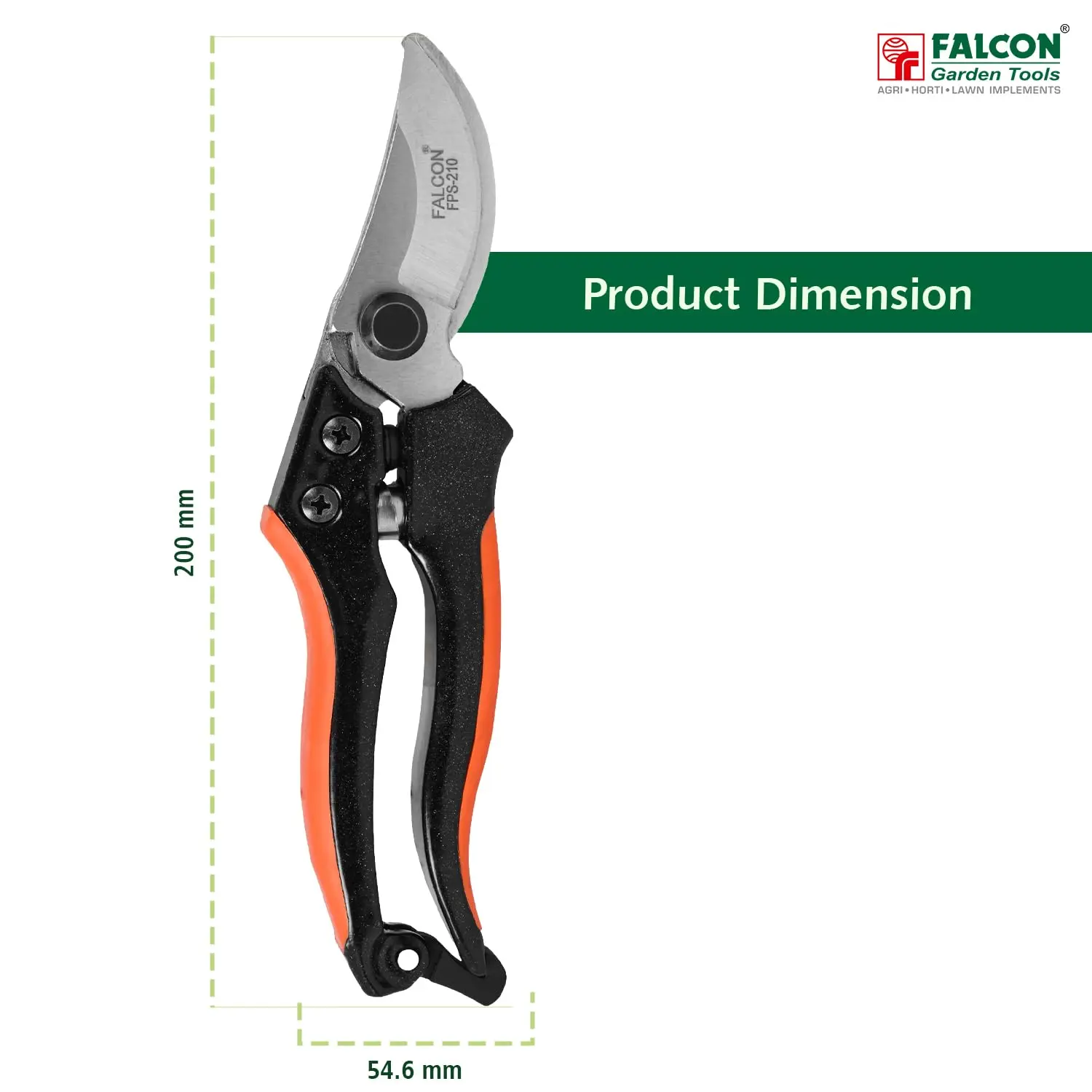 Falcon FPS-210 Steel Pruning Secateur | Garden Plant Cutter & Tree Trimmer for Home Gardening
