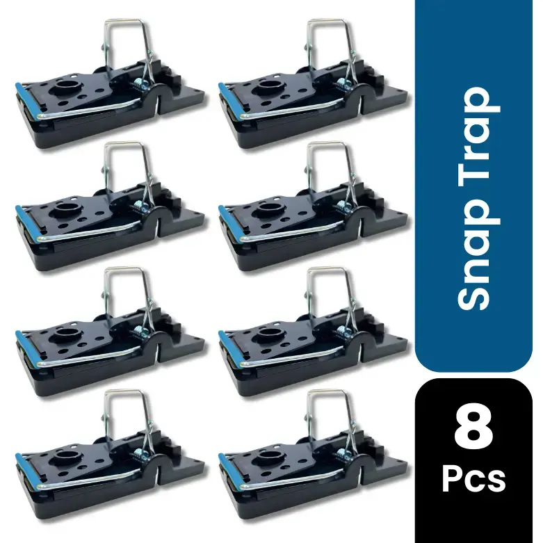 Rat Snap Trap for Home Pack of 8 Qty | Reusable Plastic Mouse Trap | Fast Acting Mechanical Rat Catcher | Chemical-Free Rodent Control Trap