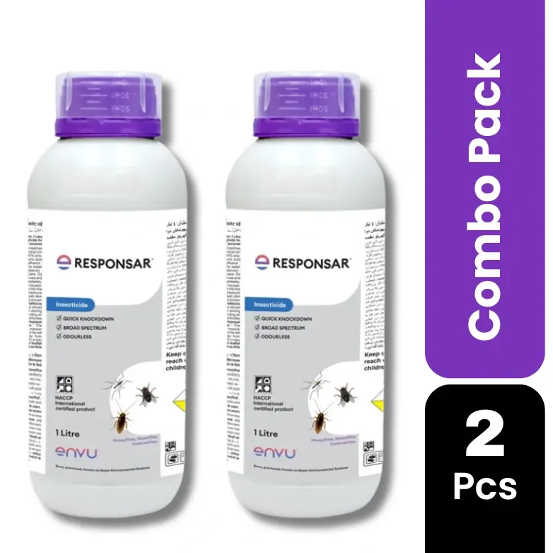 Responsar SC 1 Ltr Pack of 2 | Odorless Cockroach, Mosquito & Housefly Control Insecticide | Beta Cyfluthrin 2.45% SC Fast Acting Pest Control