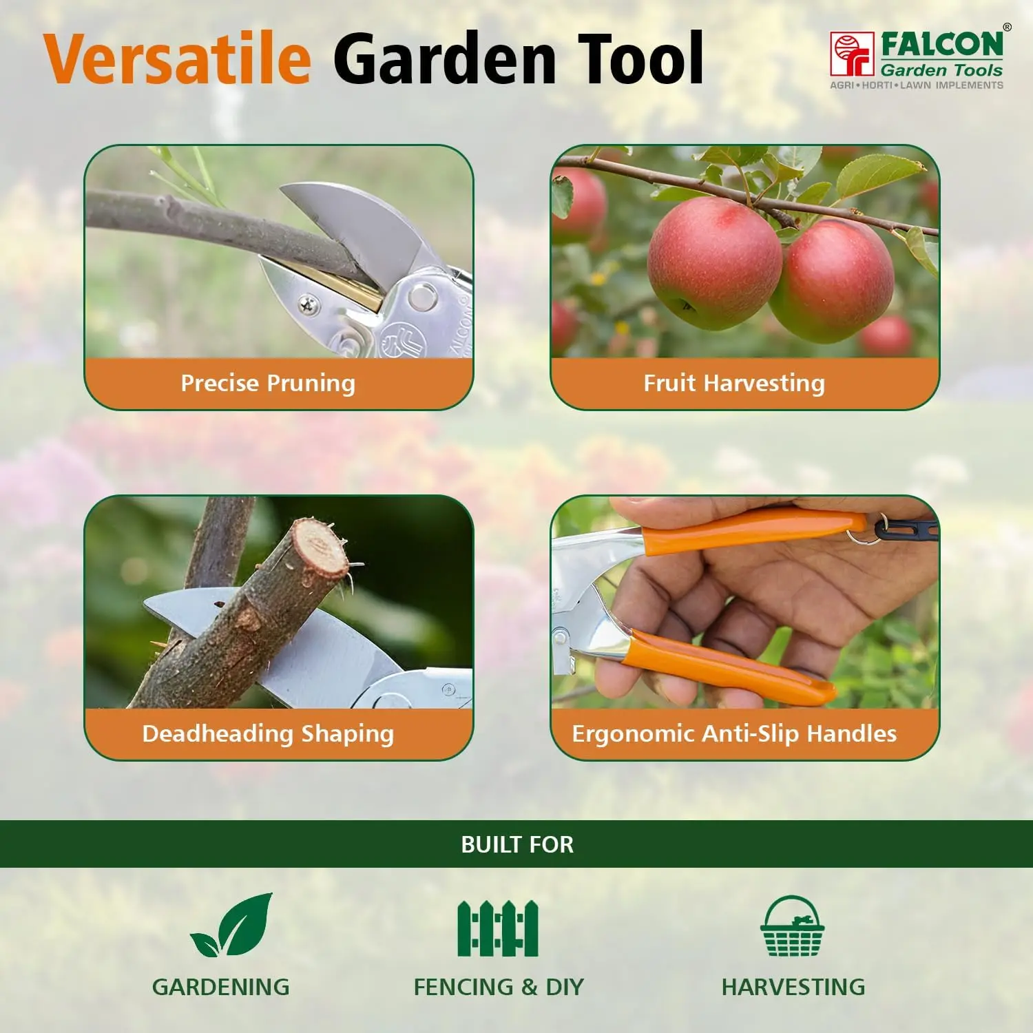 Falcon Professional Pruning Secateurs - 225mm