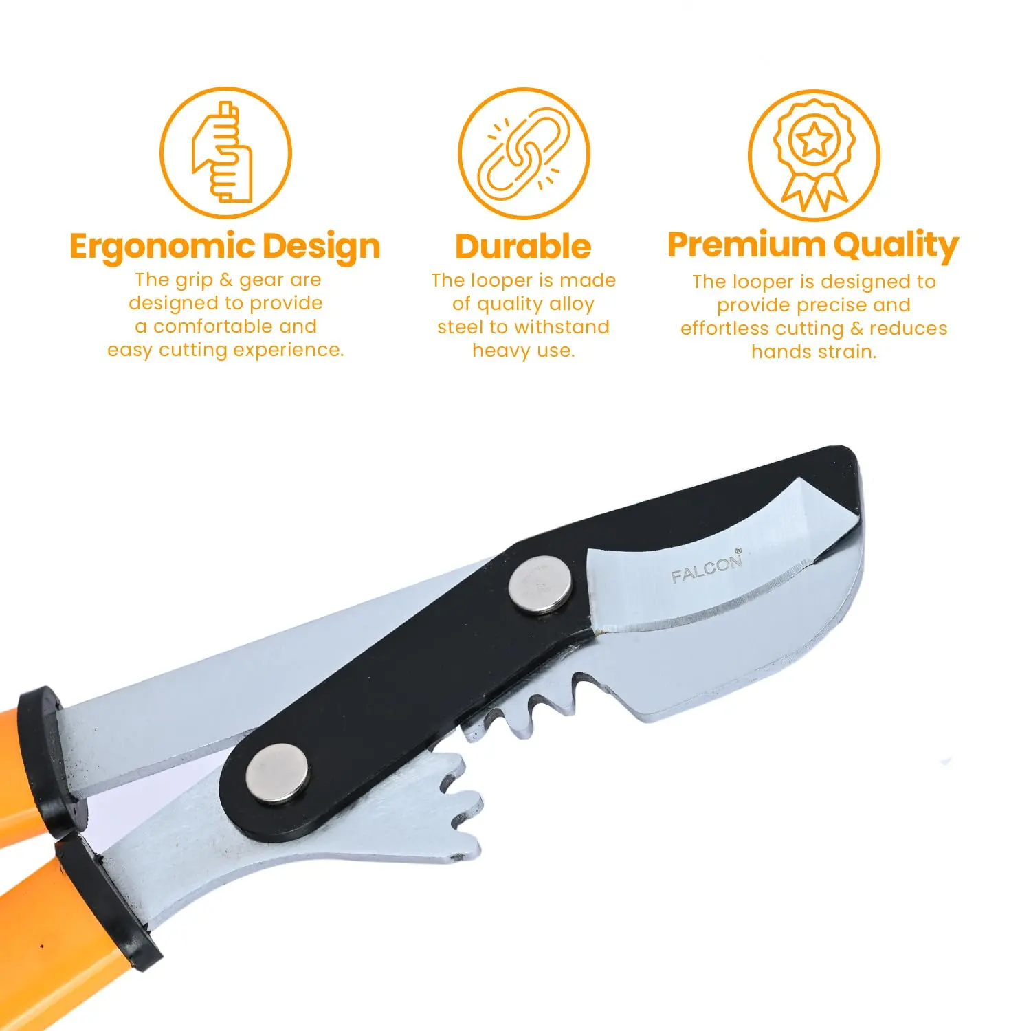 Falcon 2X Gear Pro (C) Lopper Shear – Heavy Duty Garden Branch Cutter with Carbon Steel Blade