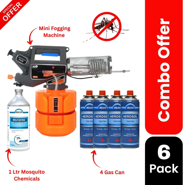 Torpedo Mini Fogging Machine for mosquito 1 Qty with Gas Cans 4 Qty & 1L Deltafog 1 Qty