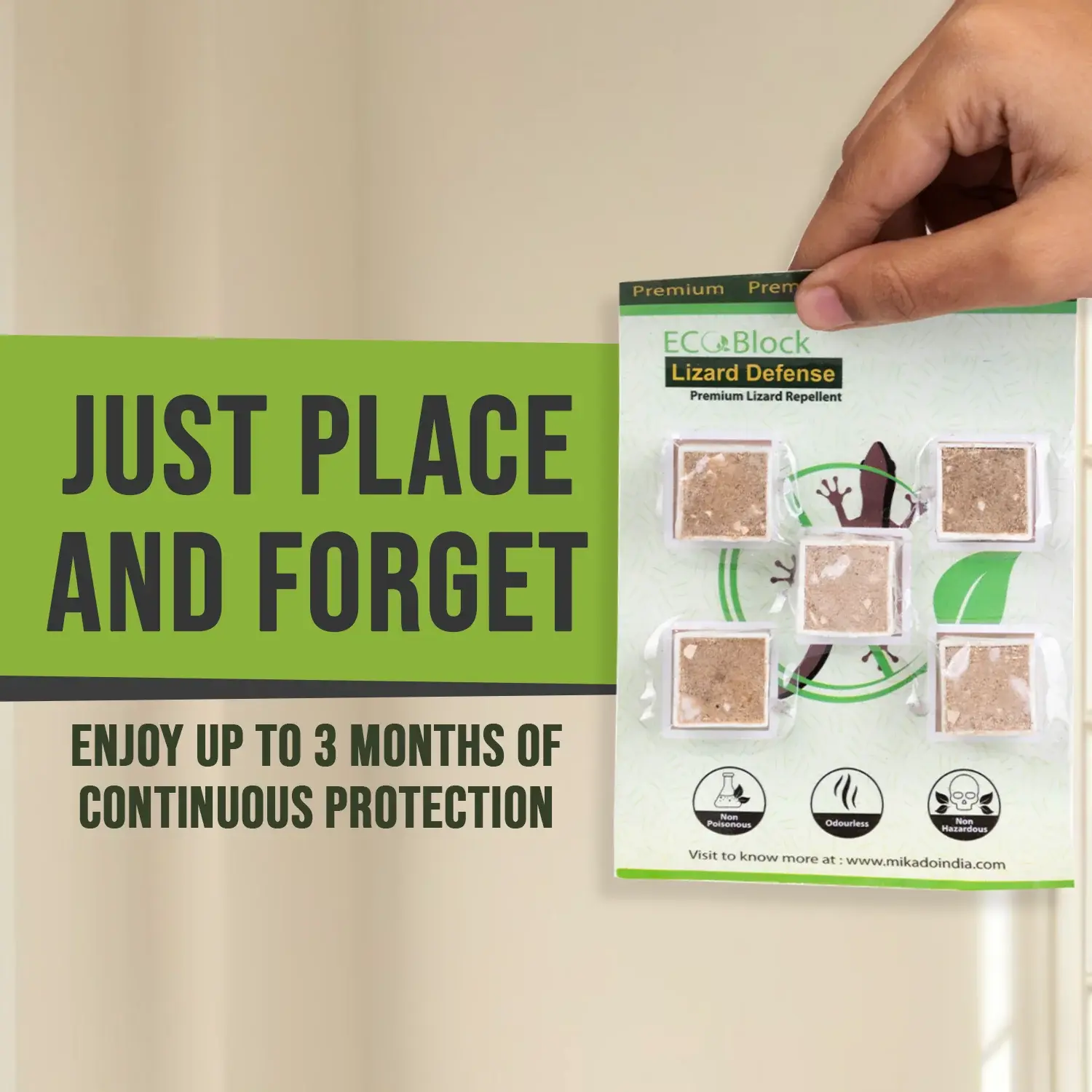 EcoBlock Lizard Defense (Pack of 5) – Natural Lizard Repellent Cubes