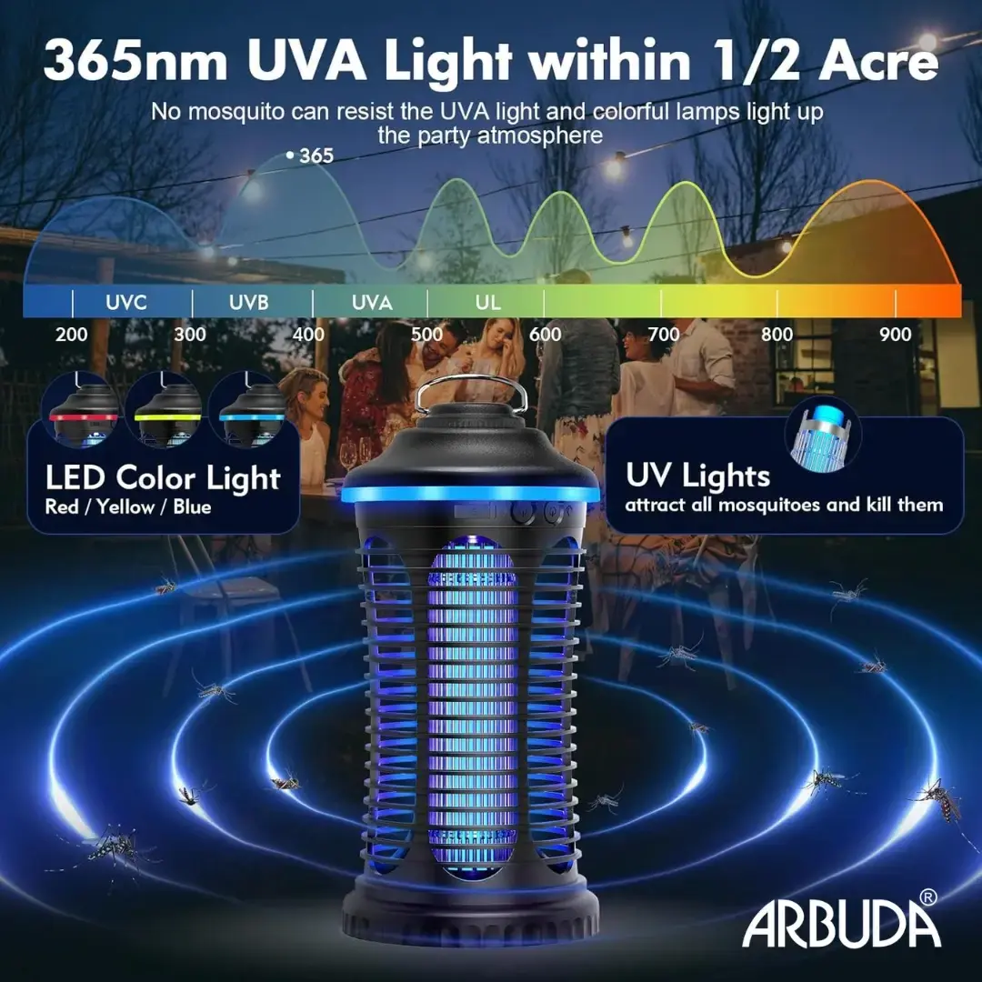 NO BUZZ Rechargeable Mosquito Zapper for Food Trucks & Outdoor Stalls