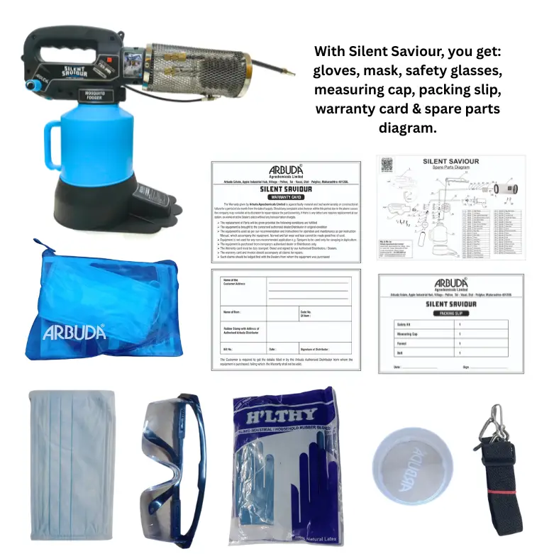 Silent Saviour Zero Maintenance Mosquito Fogger Machine with 4 Gas Cans & 1L Deltafog