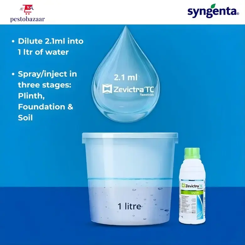 Syngenta Zevictra 1L | Imidacloprid 30.5% SC - Anti Termite Chemical For Construction | Termite Killer Chemical For Long Lasting Control | Pre & Post Construction Termite Killer| Deemak Killer | Pest Control
