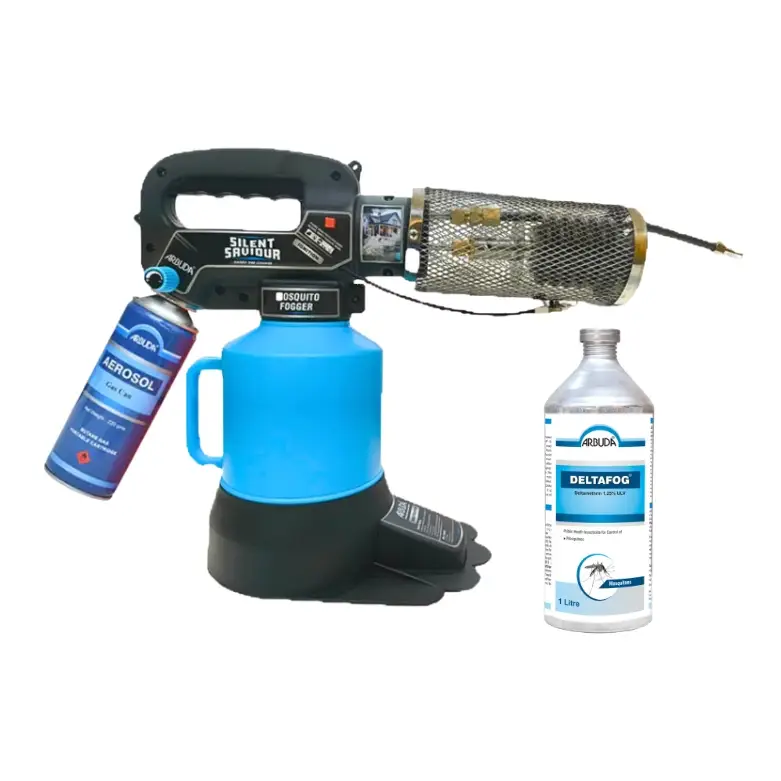 Silent Saviour - Zero Maintenance Mosquito Fogger Machine with 1 Gas Can+1L Deltafog