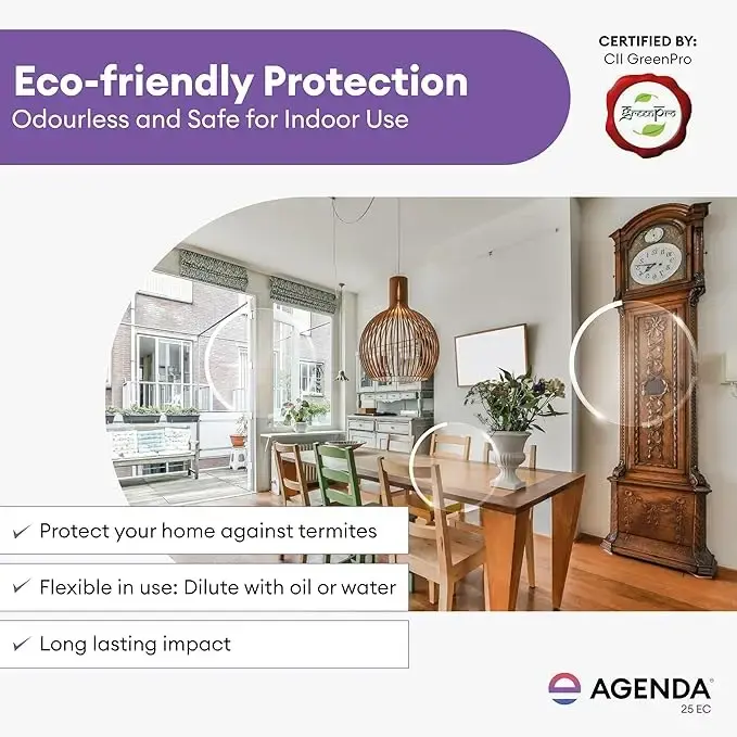 Agenda EC 500 ml Pack of 2 Termite Killer | Fipronil Termite Treatment for Wood & Furniture | Pre & Post Construction Deemak Control | Long Lasting Protection
