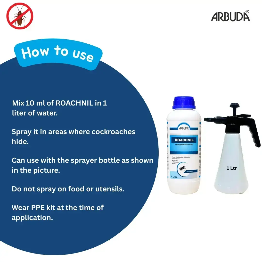 Roachnil Odorless Insecticide Pack of 10 | Alphacypermethrin 10% SC for Cockroach, Mosquito & Fly Control | Long Lasting Pest Control Solution