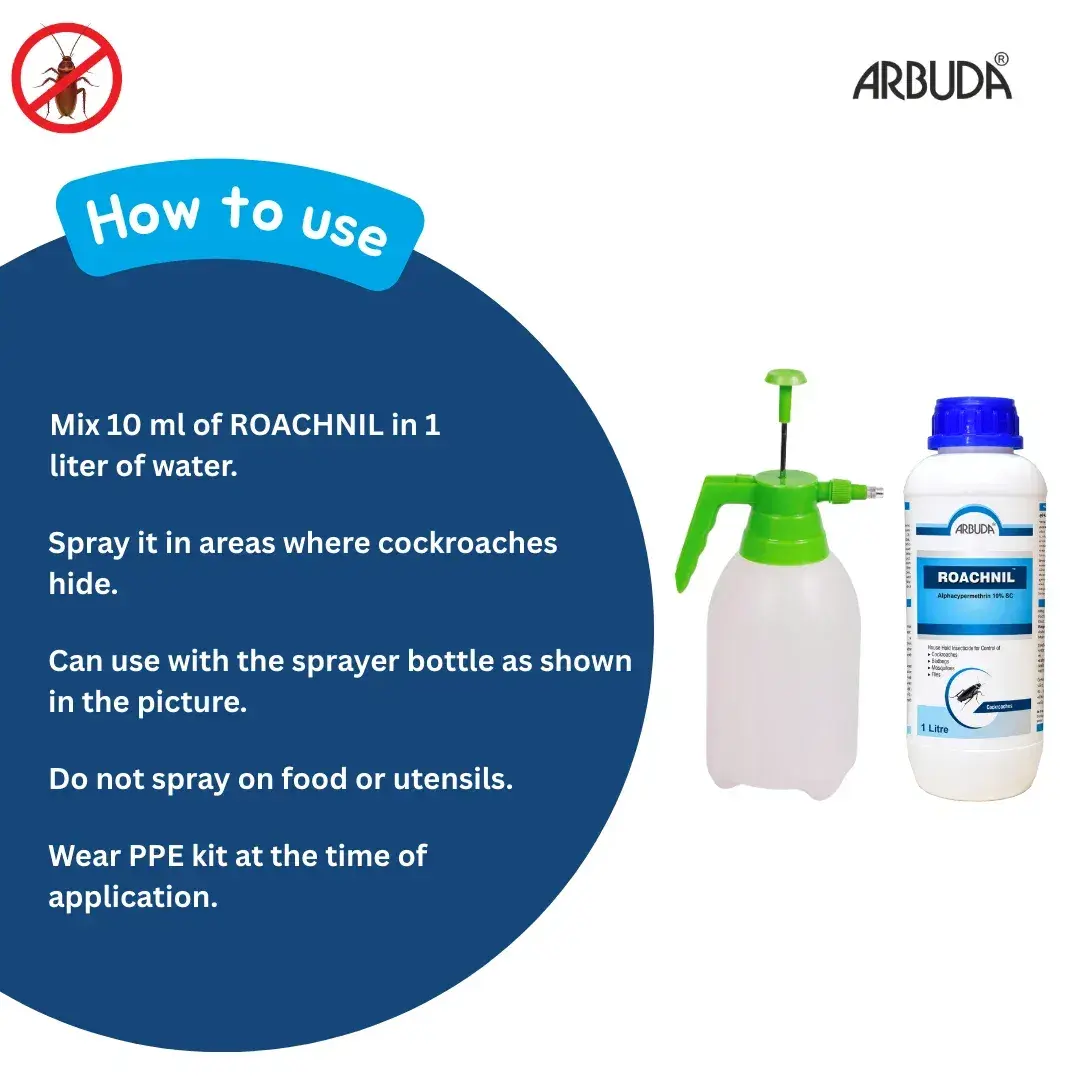 Roachnil - Odorless Insecticide for Cockroach, Fly & Mosquito - Pack of 2 Qty