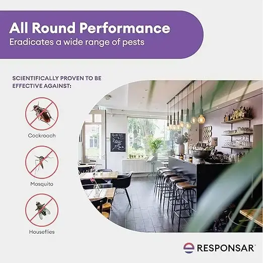 Responsar SC 1 Ltr Pack of 2 | Odorless Cockroach, Mosquito & Housefly Control Insecticide | Beta Cyfluthrin 2.45% SC Fast Acting Pest Control