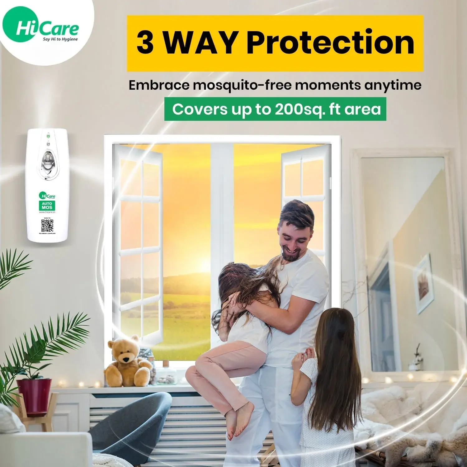 AutoMos Mosquito Repellent Machine + 1 Refill – 90 Days Starter Pack