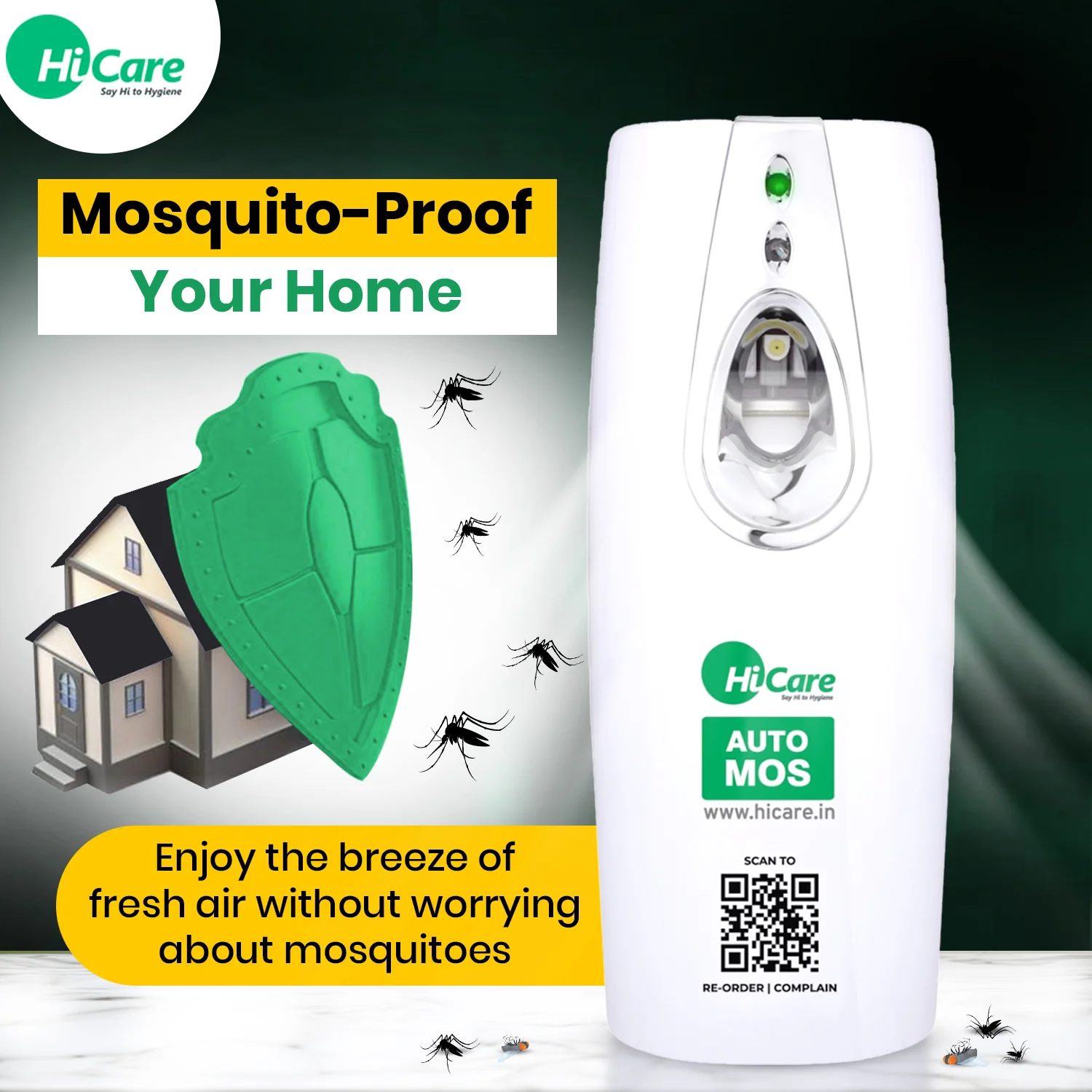 AutoMos Mosquito Repellent Machine + 1 Refill – 90 Days Starter Pack