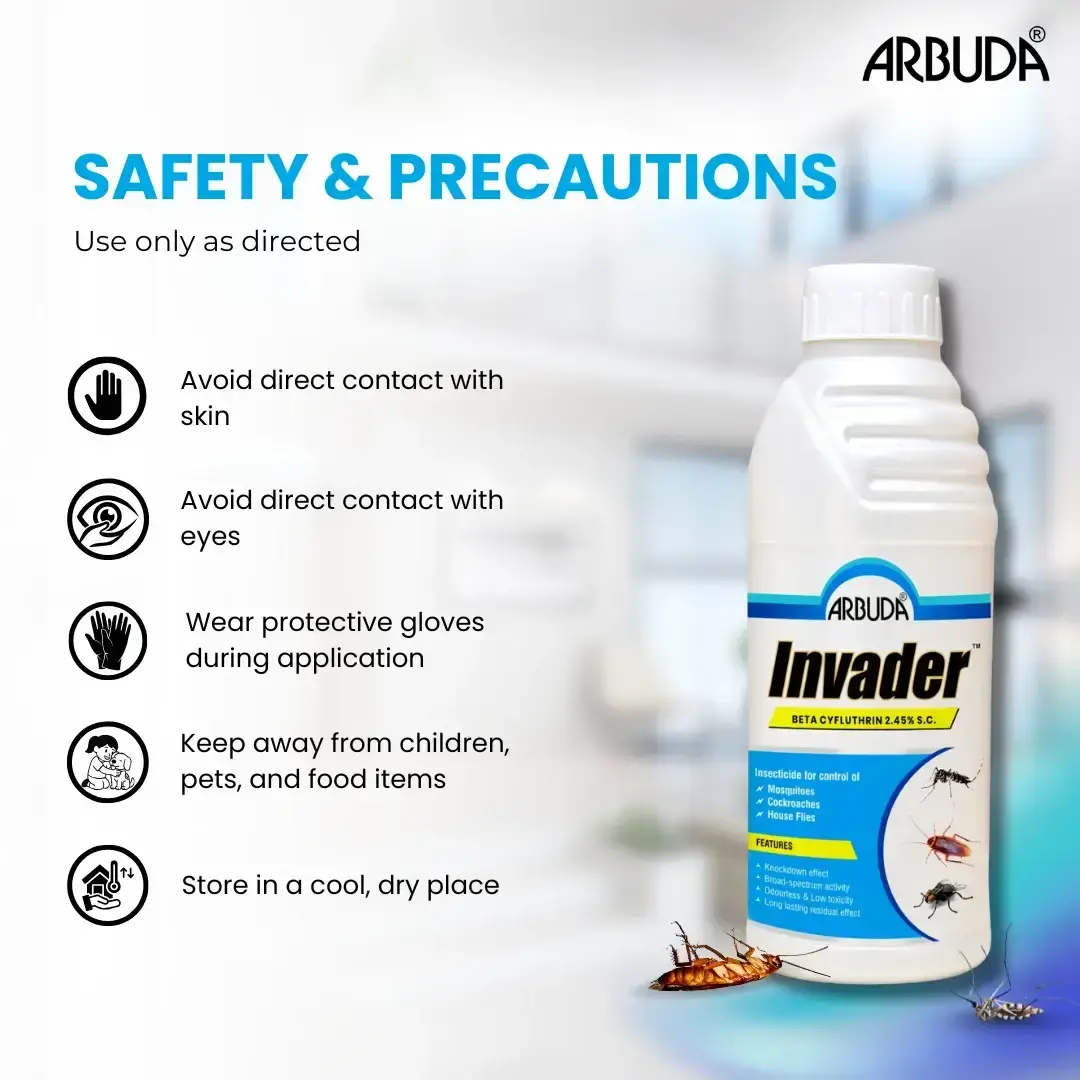 Invader - Odorless Cockroach Killer Pesticides 1 Ltr + Free 250 ml Sprayer