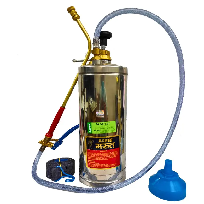 ASPEE MARUT Hand Compression Sprayer 3.5 Litre Stainless Steel MT/36 | Heavy Duty Manual Pressure Sprayer for Pest Control & Gardening