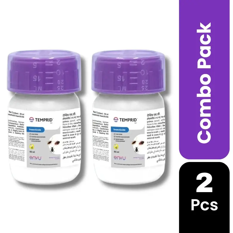 Temprid SC 50 ml ( Pack of 2 ) | Odorless Bedbug, Cockroach & Housefly Control Insecticide | Long Lasting Residual Pest Control Solution