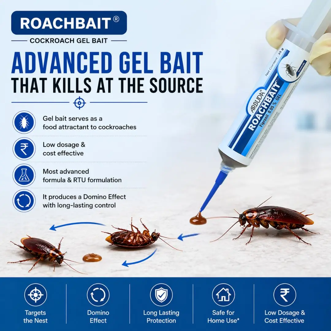 Roachex 1 Ltr + Roachbait Gel 35 g Combo Pack | Propoxur 20% EC Insecticide for Cockroach, Bedbug, Ant & Fly Control | Fast Knockdown Pest Control Solution