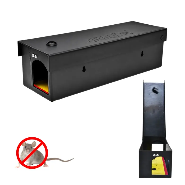 Arbuda Rodent Bait Station Plastic | Heavy-Duty Reusable Rat Bait Box with Secure Lock & Key | Rat & Mouse Control for Home, Warehouse & Outdoor Use