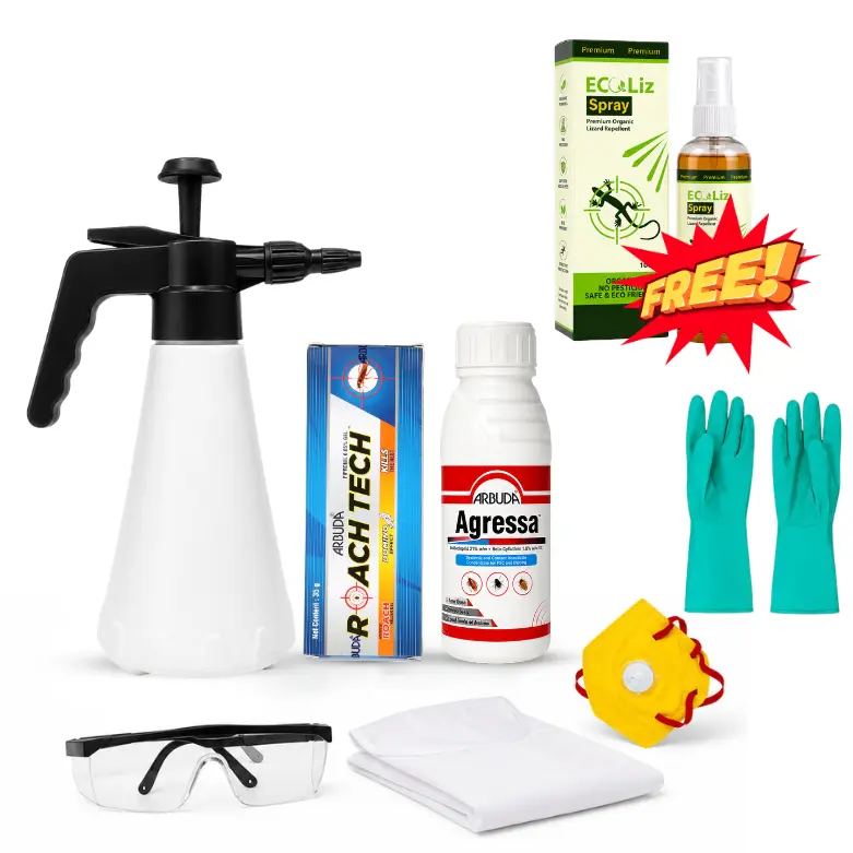 Complete Home Pest Control Kit for Cockroaches, Lizards, Bed Bugs & Houseflies