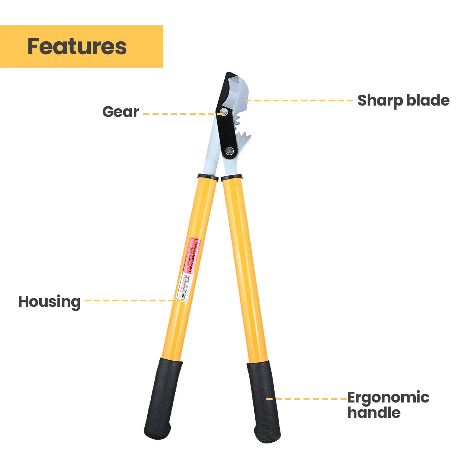 Falcon 2X Gear Pro (C) Lopper Shear – Heavy Duty Garden Branch Cutter with Carbon Steel Blade