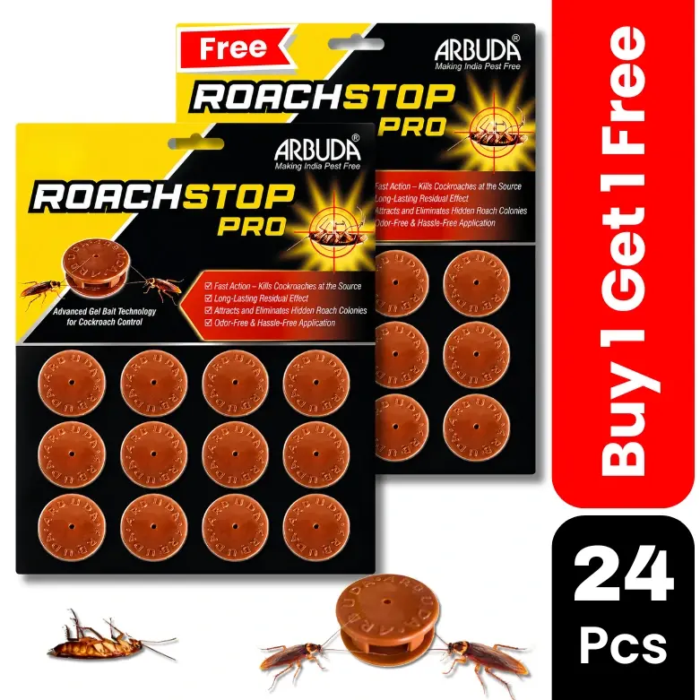 ROACHSTOP Pro Cockroach Gel Bait Station (12 Pcs) Buy 1 Get 1 Free | Ready-to-Use Roach Killer for Home & Kitchen